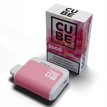 Одноразовая электронная сигарета Skey Cube 5000 - Клубничное Мороженное M — фото 2